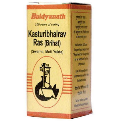 Baidyanath (Nagpur) Kasturibhairav Ras (Brihat) Tablet - Classic Derma