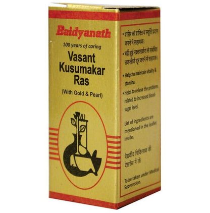 Baidyanath (Nagpur) Vasant Kusumakara Ras (with Gold & Pearl) Tablet | For Vitality, Stamina & Healthy Blood Sugar