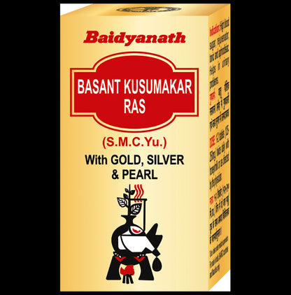 Baidyanath Basant Kusumakar Ras (S.C.M.Yu) Ayurvedic Tablet with Gold, Silver & Pearl | Maintains Blood Glucose Level - Classic Derma