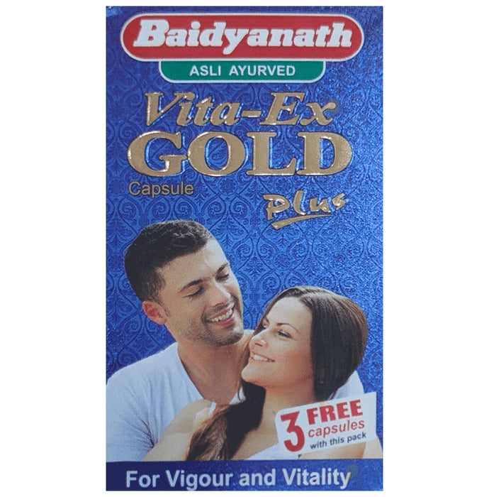 Baidyanath Vita-Ex Gold Plus Capsule | For Strength & Stamina with 3 Capsule Free - Classic Derma