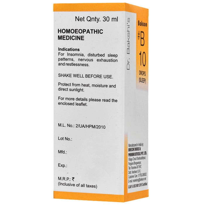 Bakson B10 Sleep Drop