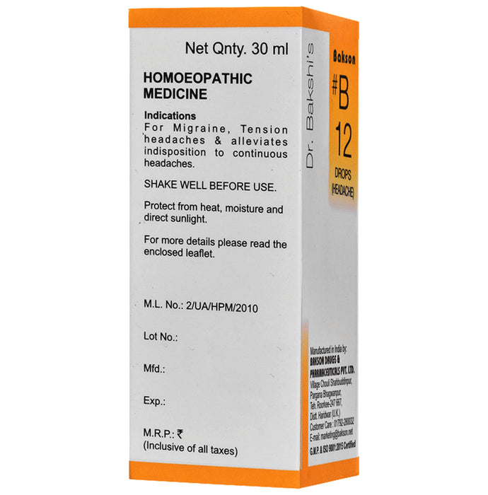 Bakson B12 Headache Drop