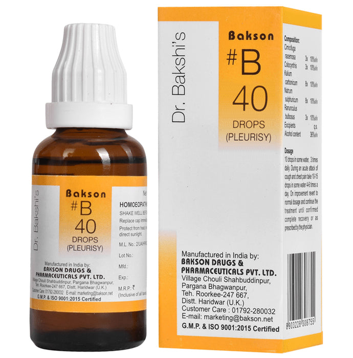 Bakson B40 Pleurisy Drop - Classic Derma