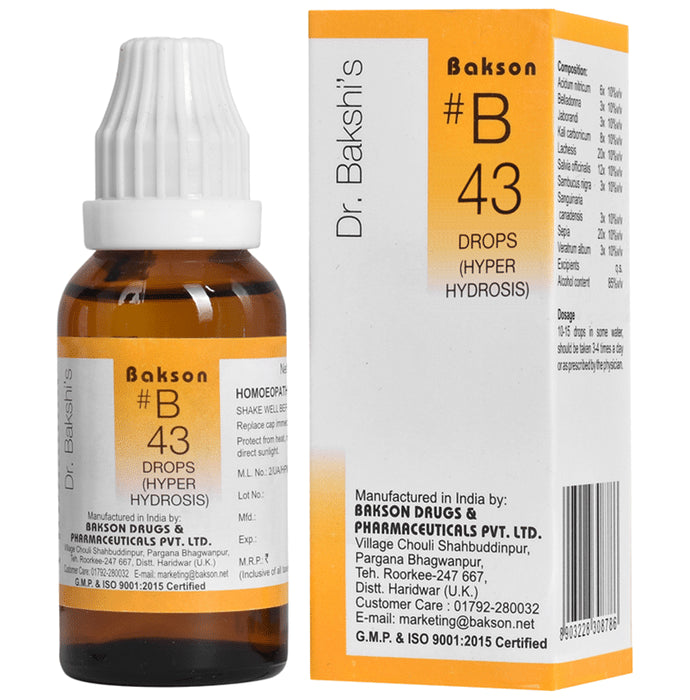 Bakson B43 Hyper Hydrosis Drop - Classic Derma