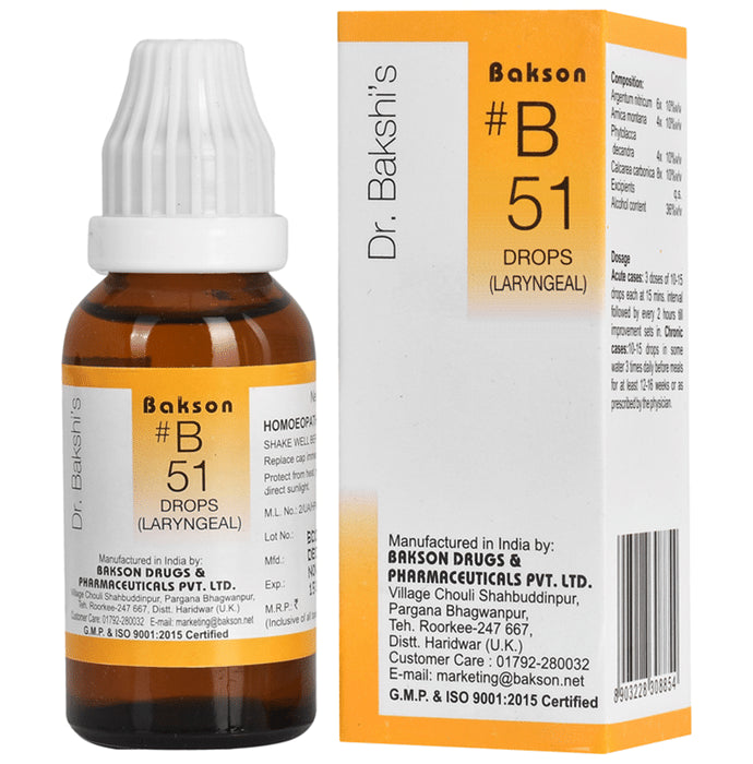 Bakson B51 Laryngeal Drop - Classic Derma