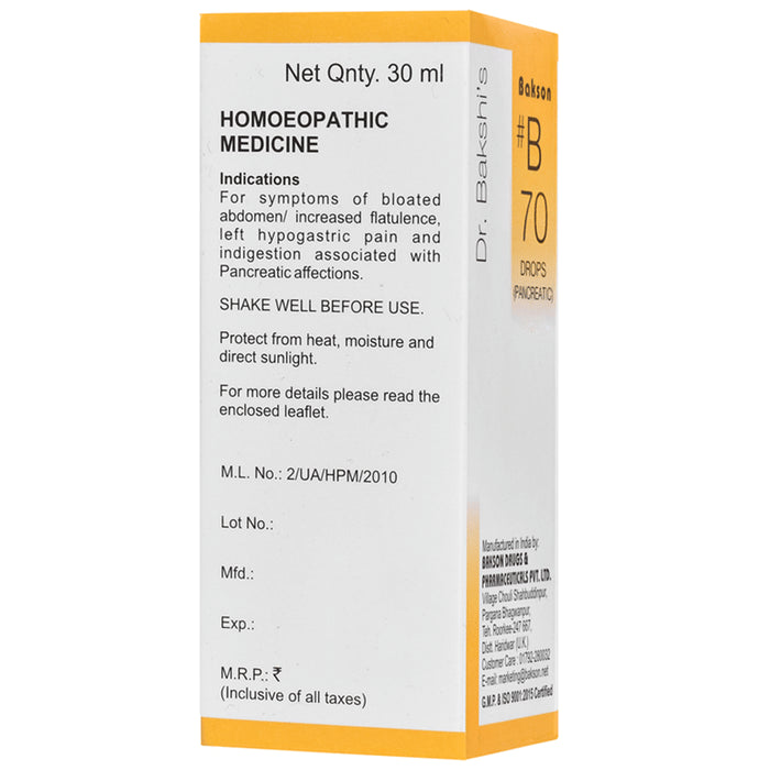 Bakson B70 Pancreatic Drop