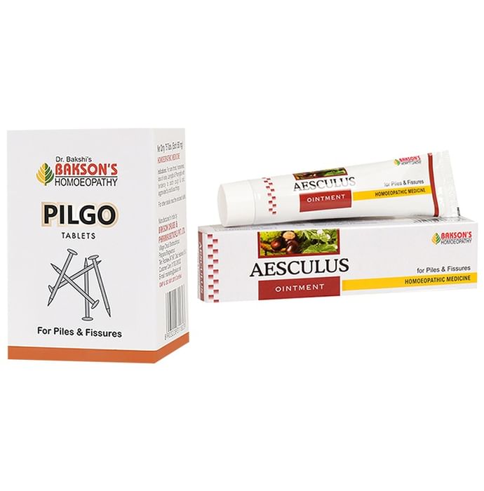 Bakson's Anti Piles Combo Pack of Pilgo 75 Tablet & Aesculus Ointment 25gm - Classic Derma