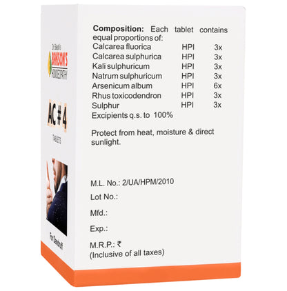 Bakson's Homeopathy AC#4 Tablet