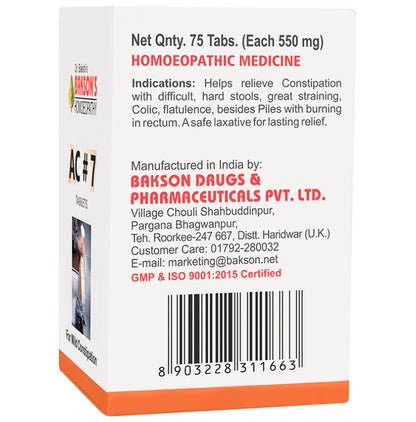 Bakson's Homeopathy AC#7 Tablet