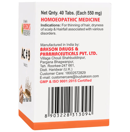 Bakson's Homeopathy AC#9 Tablet