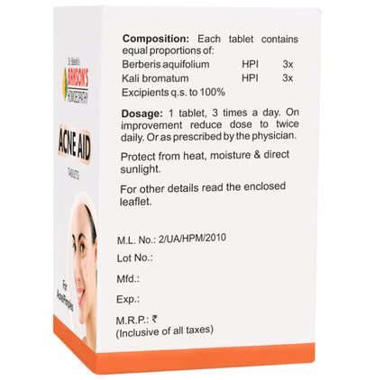 Bakson's Homeopathy Acne Aid Tablet