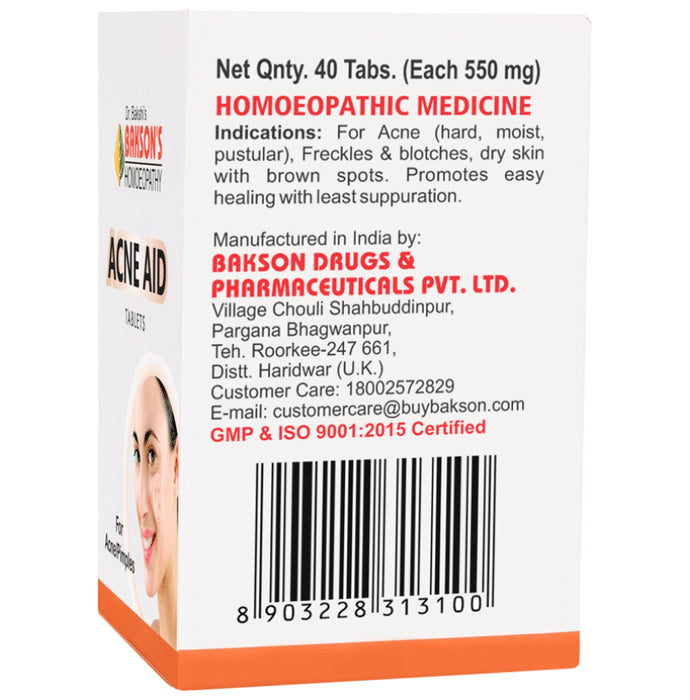 Bakson's Homeopathy Acne Aid Tablet
