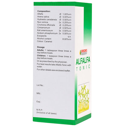 Bakson's Homeopathy Alfalfa Tonic