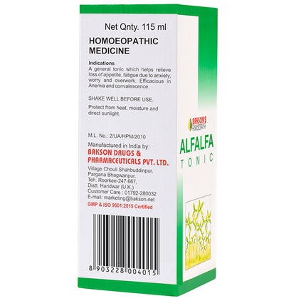 Bakson's Homeopathy Alfalfa Tonic