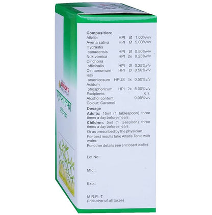 Bakson's Homeopathy Alfalfa Tonic