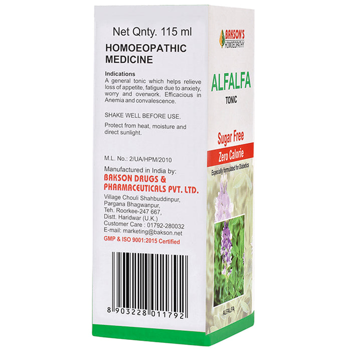 Bakson's Homeopathy Alfalfa Tonic Sugar Free