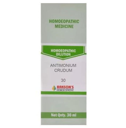 Bakson's Homeopathy Antimonium Crudum Dilution 30 - Classic Derma