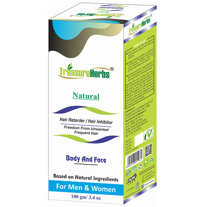 TreasureHerbs Natural Hair Retarder/Hair Inhibitor Cream - Classic Derma