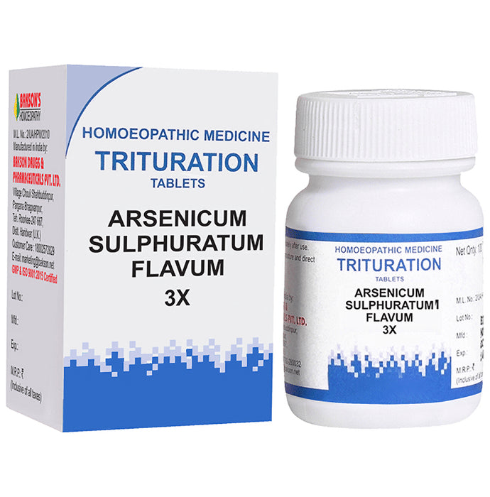 Bakson's Homeopathy Arsenicum Sulphuratum Flavum Trituration Tablet 3X - Classic Derma