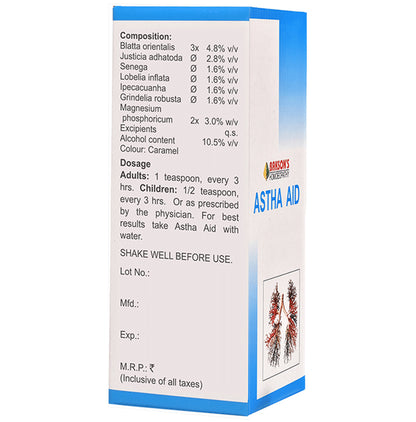 Bakson's Homeopathy Astha Aid Syrup