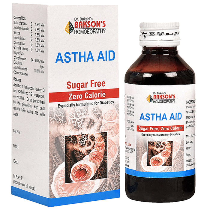 Bakson's Homeopathy Astha Aid Syrup Sugar Free - Classic Derma