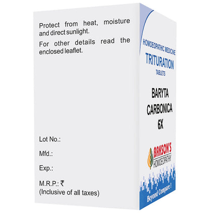 Bakson's Homeopathy Baryta Carbonica Trituration Tablet 6X