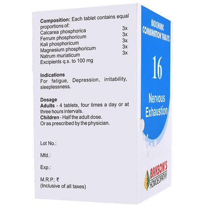 Bakson's Homeopathy Biocombination 16 Tablet