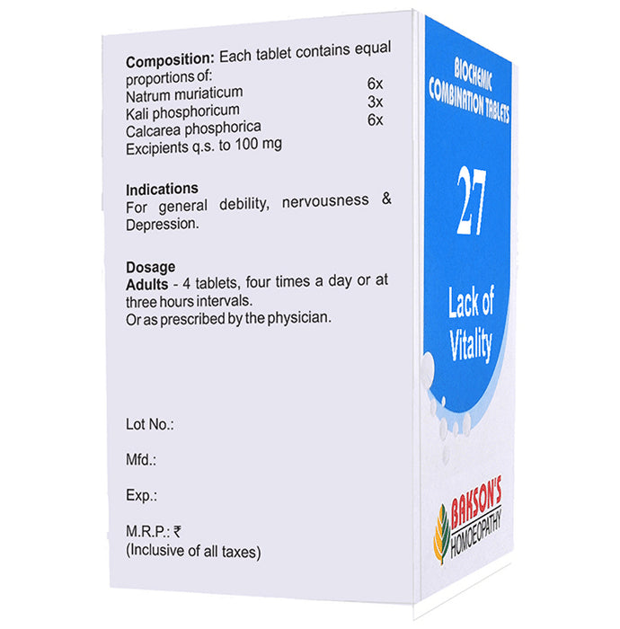 Bakson's Homeopathy Biocombination 27 Tablet