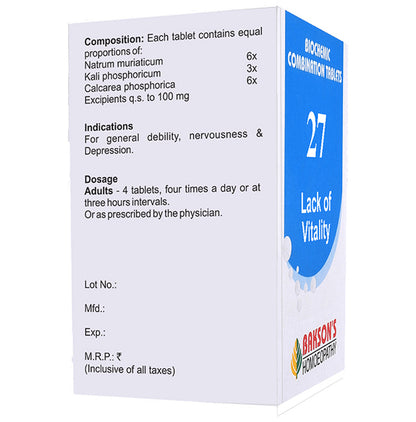 Bakson's Homeopathy Biocombination 27 Tablet