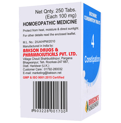 Bakson's Homeopathy Biocombination 4 Tablet