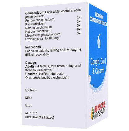 Bakson's Homeopathy Biocombination 6 Tablet