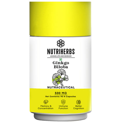 Nutriherbs Ginkgo Bilobo 500mg Capsule with Brahmi - Classic Derma