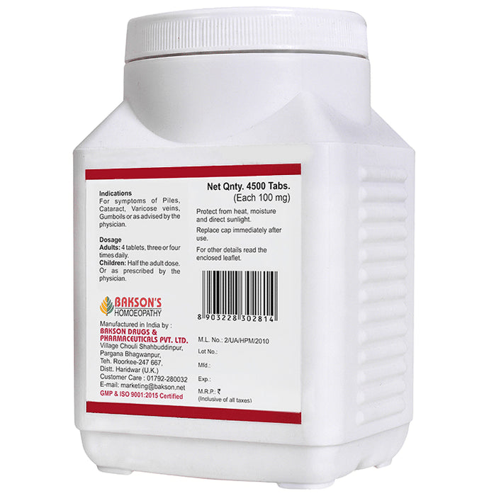 Bakson's Homeopathy Calcarea Fluorica Biochemic Tablet 200X