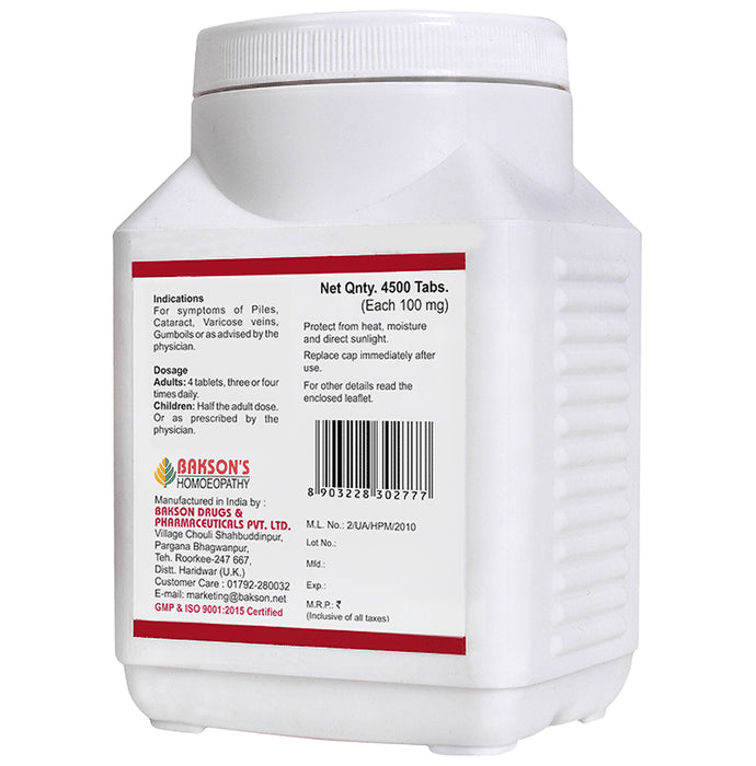 Bakson's Homeopathy Calcarea Fluorica Biochemic Tablet 3X