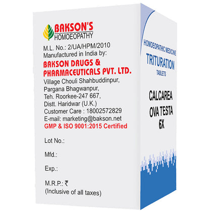 Bakson's Homeopathy Calcarea Ova Testa Trituration Tablet 6X