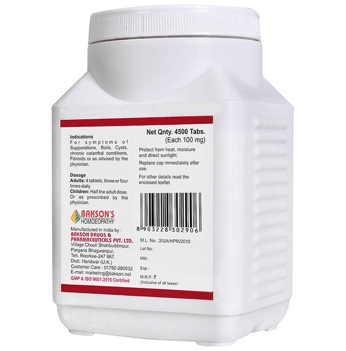 Bakson's Homeopathy Calcarea Sulphurica Biochemic Tablet 30X