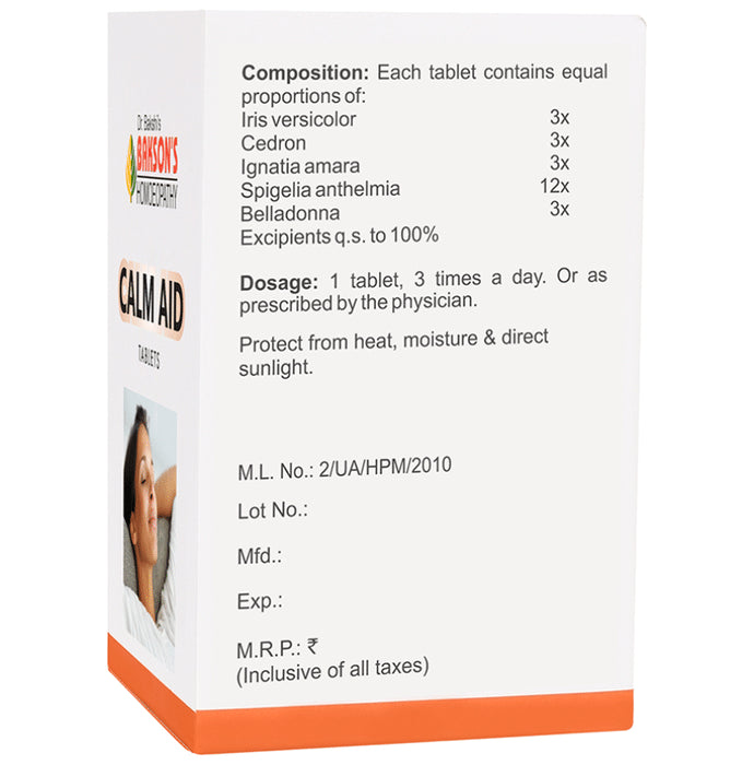 Bakson's Homeopathy Calm Aid Tablet