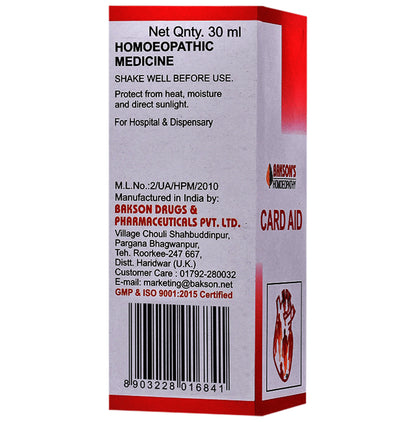 Bakson's Homeopathy Card Aid Drop