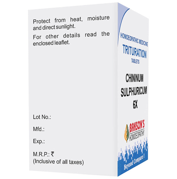 Bakson's Homeopathy Chininum Sulphuricum Trituration Tablet 6X
