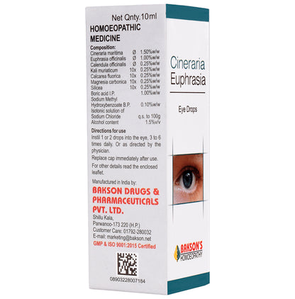 Bakson's Homeopathy Cineraria Euphrasia Eye Drop