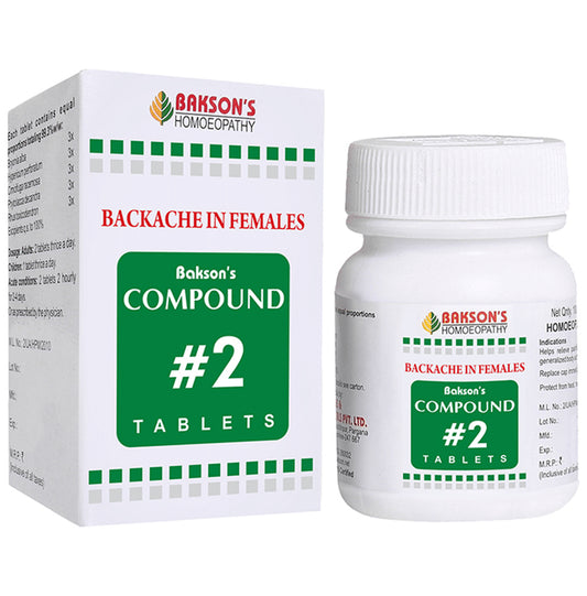 Bakson's Homeopathy Compound # 2 Backache Females Tablet - Classic Derma