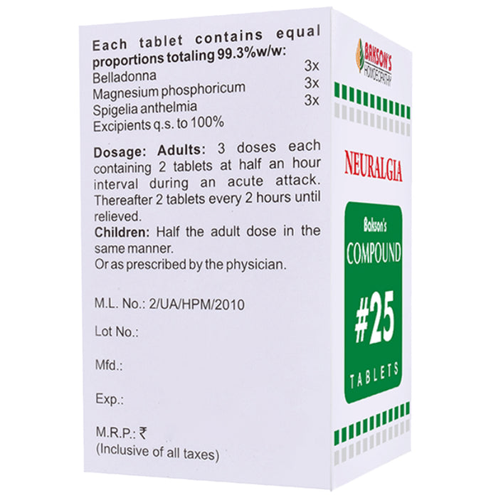 Bakson's Homeopathy Compound # 25 Tablet