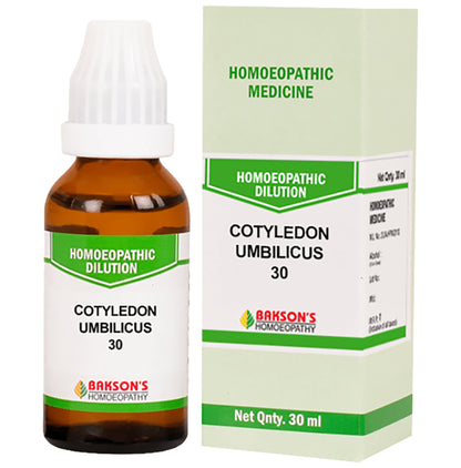 Bakson's Homeopathy Cotyledon Umbilicus Dilution 30 - Classic Derma