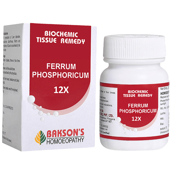 Bakson's Homeopathy Ferrum Phosphoricum Biochemic Tablet 12X - Classic Derma