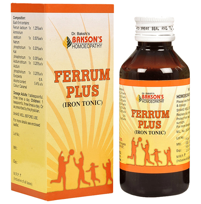 Bakson's Homeopathy Ferrum Plus Iron Tonic - Classic Derma