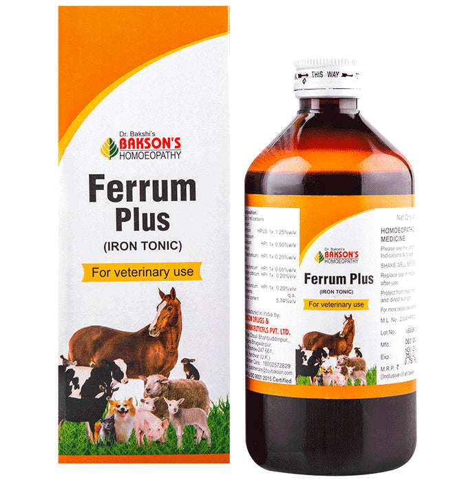 Bakson's Homeopathy Ferrum Plus Iron Tonic for Veterinary Use - Classic Derma