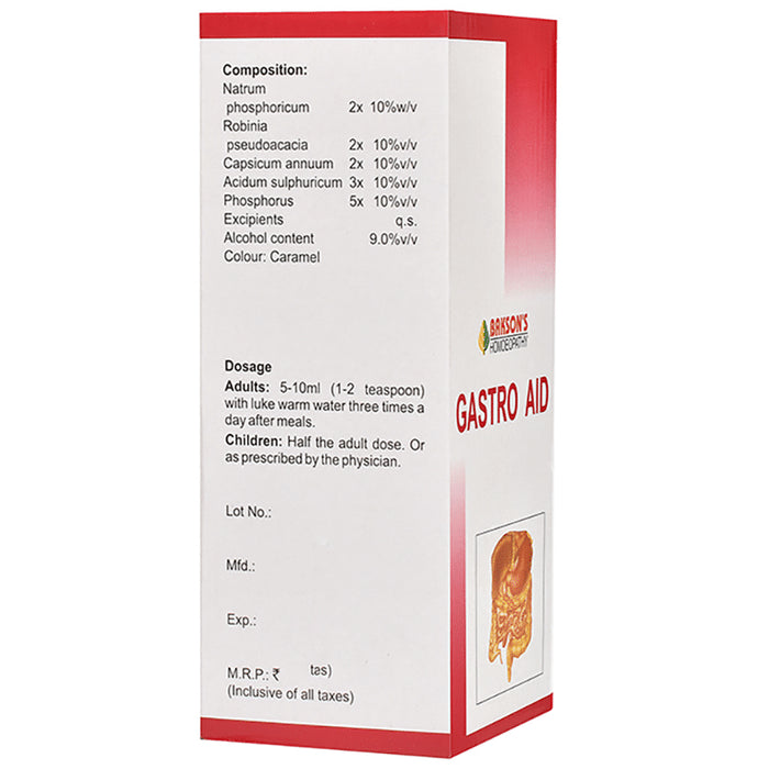 Bakson's Homeopathy Gastro Aid Syrup