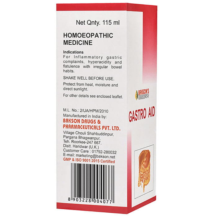 Bakson's Homeopathy Gastro Aid Syrup