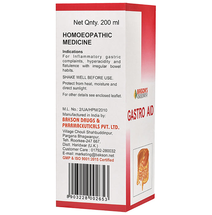 Bakson's Homeopathy Gastro Aid Syrup