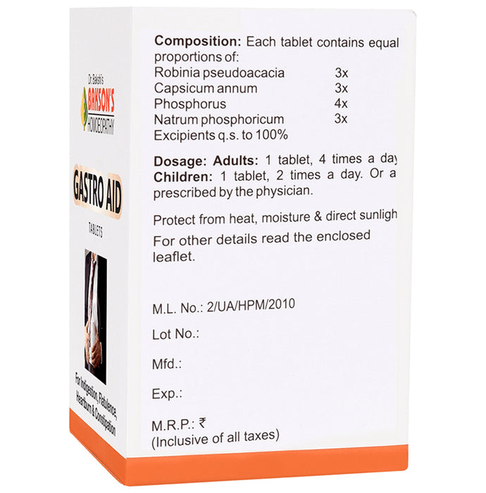 Bakson's Homeopathy Gastro Aid Tablet